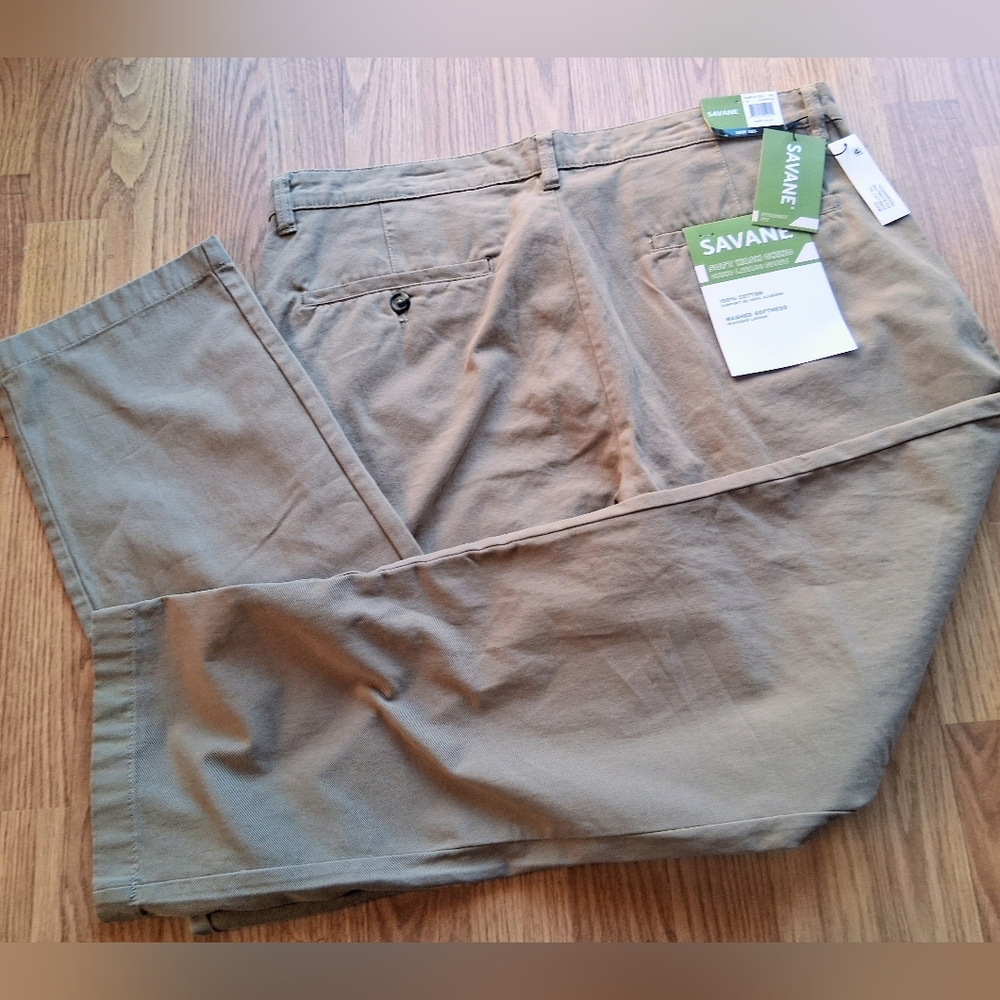 Savane NWT Mens Khaki, Chino  Pants, Sz 36 X 32, Msrp $75